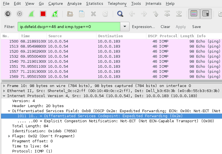 Linux WireShark Echo Reply